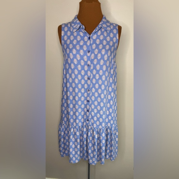 Lucky Brand Breezy Sleeveless Shirt Dress Ruffle Hem Size Small - Picture 1 of 9
